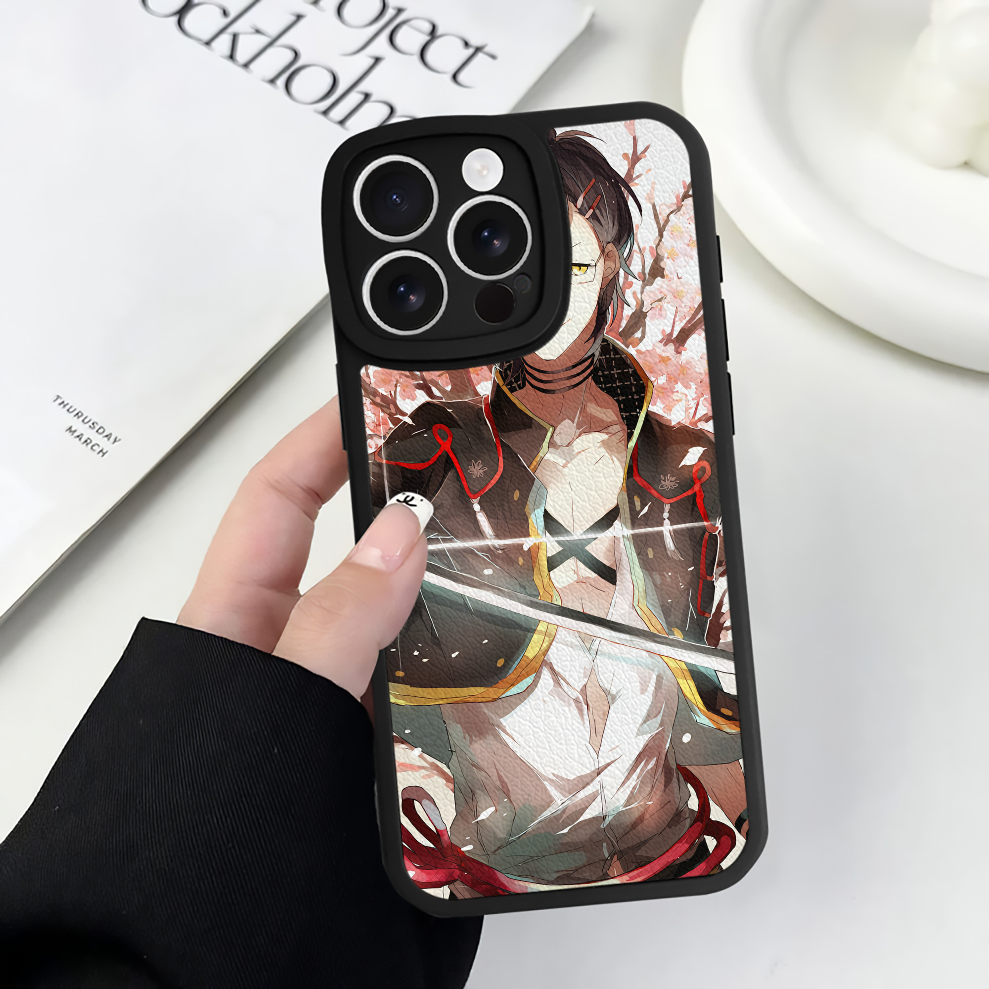 （画像用） 刀剣乱舞 Touken Ranbu 【iPhone 16シリーズ対応】シリコンスマホケース（レザー調） 材質：シリコン